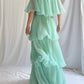 Green Layered Chiffon A Line V Neck Simple Long Party Dress Evening Dress 18 Birthday Dress SH3626
