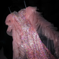 Shiny Pink Mermaid Sweetheart Neck Tulle Sequin Long Prom Dress Evening Dress SH3348
