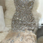 Gorgeous Mermaid Sweetheart Neck Rhinestone Chiffon Party Dress Birthday Dress SH2884