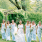 Gentle Baby Blue Sheath Strap Satin Long Bridesmaid Dress SH6305