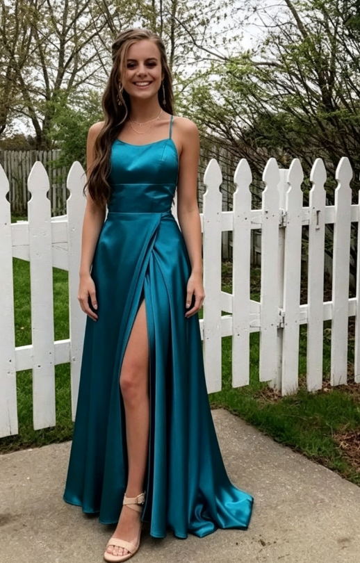 A-Line Simple Stunning Long Prom Dresses Formal Evening Gowns KS8099