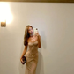 Sexy Strapless Mermaid Slim Fit Champagne Sequin Prom Dress Long Evening Dress SH1505