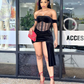 Black Off The Shoulder Sexy Short Party Dress Homecoming Dress SH694