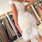 Off-Shoulder Sheath Lace Sexy Short Homecoming Dresses SH582