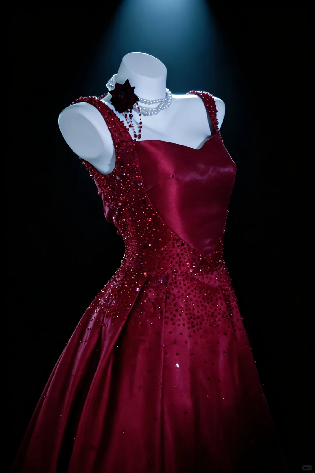 Burgundy A Line Straps Exquisite Beaded Satin Long Graduation Prom Dress SH5290