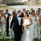 Pretty A Line Strapless Print Floral White Satin Long Bridesmaid Dress SH6307