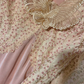 Vintage Mermaid V Neck Lace Pink Satin Prom Dress Wedding Guest Dress SH4655