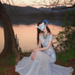 Gentle Purple Mermaid Off the Shoulder Tulle Long Prom Dress Party Dress SH5021