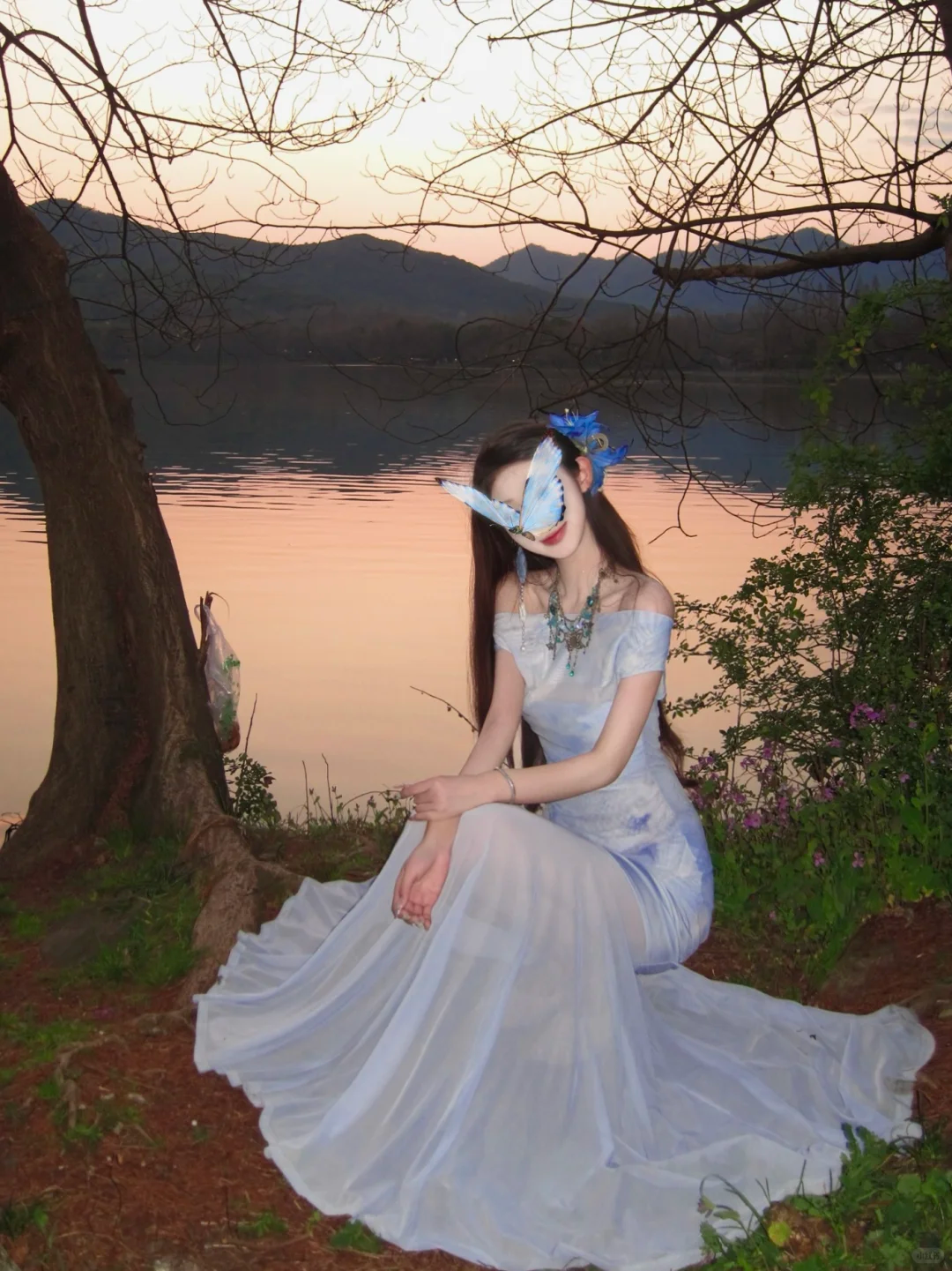 Gentle Purple Mermaid Off the Shoulder Tulle Long Prom Dress Party Dress SH5021