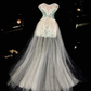 Retro A Line Sweetheart Neck Embroidery White Lace Tulle Prom Dress Evening Dress SH3179