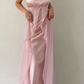 Lilac A Line Spaghetti Strap Satin Tulle Long Prom Dress Evening Dress SH2481