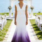 V neck Ombre Formal Prom Dress, A Line Wedding Party Gown T1824