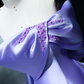Elegant A Line Off the Shoulder Lilac Beaded Satin Prom Dress Evening Dress with Bow SH2398