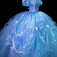 Dreamy Blue CindeRella Gown Organza Long Graduation Prom Dress SH5289