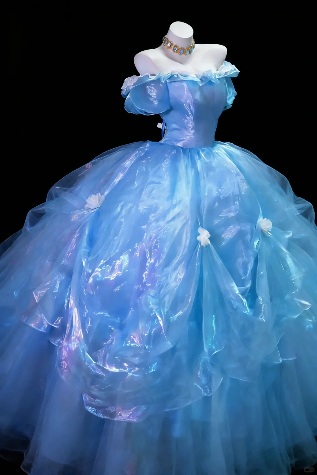 Dreamy Blue CindeRella Gown Organza Long Graduation Prom Dress SH5289