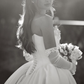 Dazzling Ball Gown Strapless Exquisite Beaded White Satin Long Train Wedding Dress SH6190