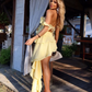 Yellow A Line Off the Shoulder Layered Chiffon Short Homecoming Dress Outfits SH4765