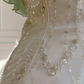 Stunning Mermaid Spaghetti Strap Beaded Ruffle Green White Chiffon Prom Dress Evening Dress SH3011