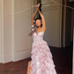 Princess A Line Sweetheart Neck Corset Appliques Pink Tulle Prom Dress Evening Dress SH2177