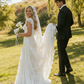 Pretty Simple A Line Straps White Lace Long Wedding Dress SH5282