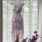 Stunning A Line Strapless Purple Rhinestone Lace Short Homecoming Dress Birthday Dress SH2942