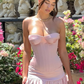 Sweety Pink Sheath Strapless Corset Satin Cocktail Dress Homecoming Dress SH6133