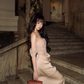 Khaki Elegant Sheath Off the Shoulder Sequin Lace Satin Prom Dress Evening Dress SH3761