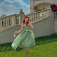 Vintage Ball Gown Strapless Green Plaid Chiffon Party Dress Homecoming Dress SH4301