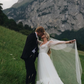 Charming A Line Long Sleeve White Tulle Long Train Wedding Dress SH7128