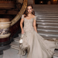 Luxurious A Line Exquisite Beaded Satin Long Graduation Prom Dress Wedding Guest Dress SH5429