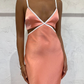 Simple Sheath Spaghetti Strap Orange Satin Long Prom Dress Evening Dress SH2045