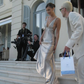 Elegant A Line V Neck Beaded Grey Satin Long Backless Prom Dress Wedding Guest Dress SH5360