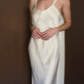 Romantic Ivory A Line Straps Corset Satin Long Prom Dress Outfits SH4979