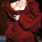 Vintage A Line Puff Sleeve Burgundy Velvet Long Party Dress Evening Dress SH2825