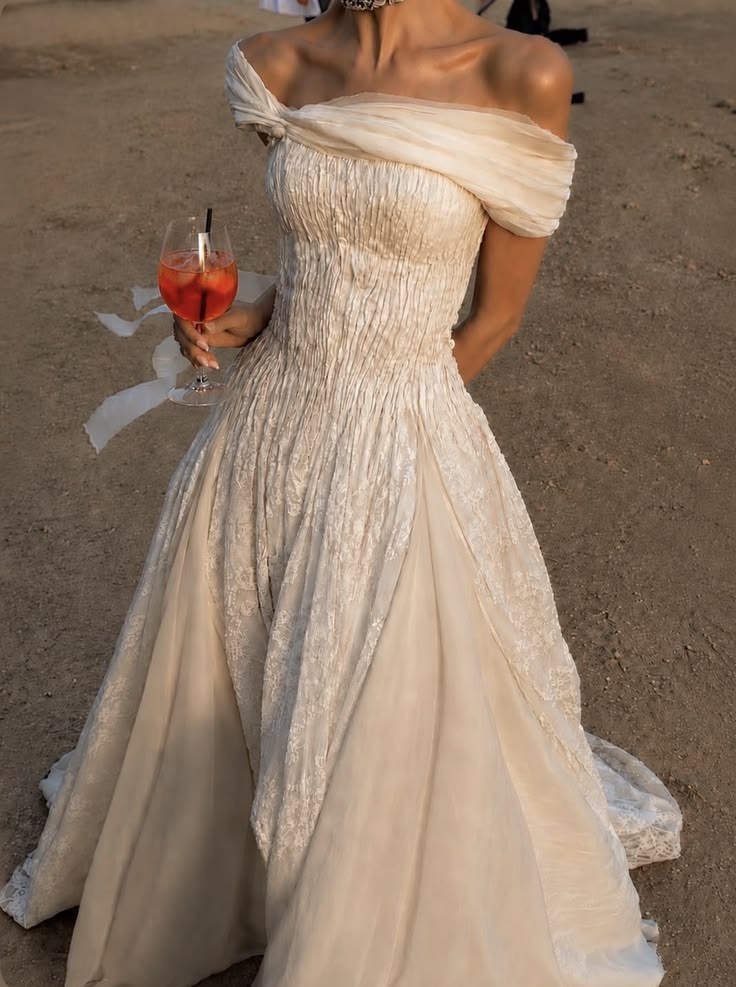 Unique A Line Off the Shoulder Lace Tulle Long Prom Dress Wedding Dress SH7323