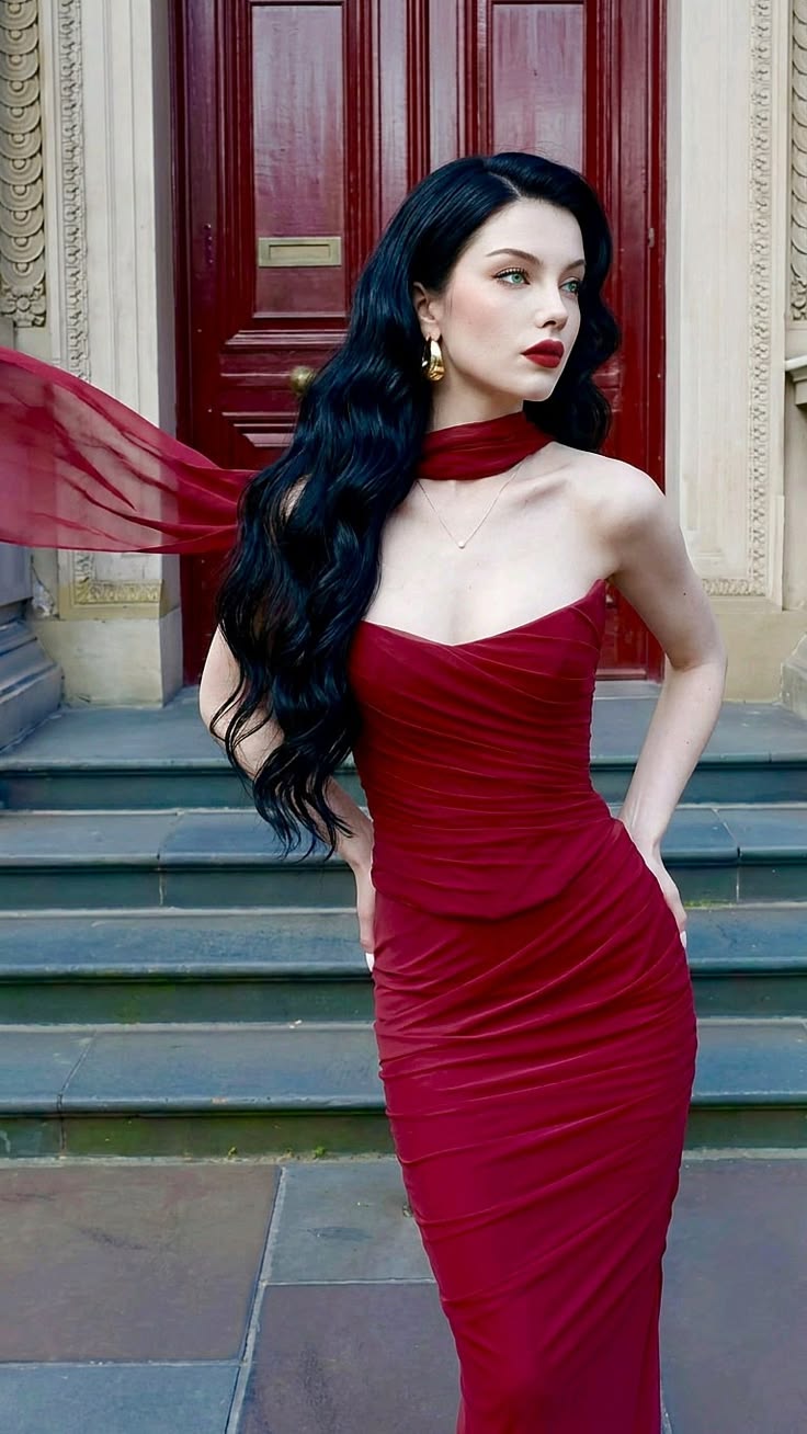 Sexy Burgundy Sheath Strapless Chiffon Long Prom Dress Evening Dress SH7570