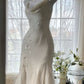 Elegant Mermaid Spaghetti Strap Beaded White Chiffon Prom Dress Graduation Prom Dress SH2560