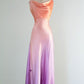 Simple Orange Purple Ombre A Line Satin Prom Dress Wedding Guest Dress SH4552