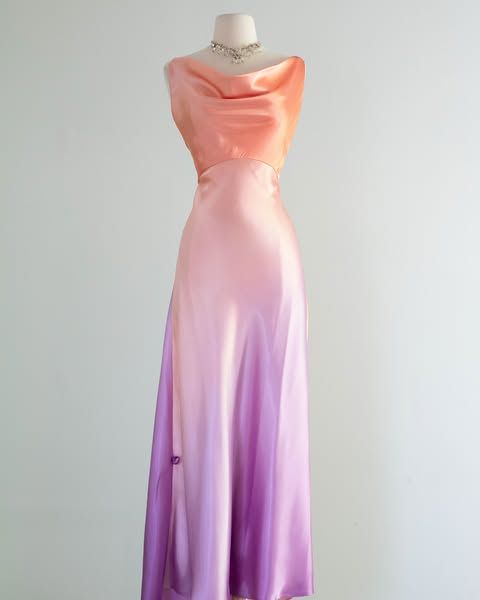 Simple Orange Purple Ombre A Line Satin Prom Dress Wedding Guest Dress SH4552