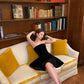 Sexy Black A Line Strapless Velvet Homecoming Dress Cocktail Dress Outfits SH3916