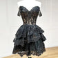 Gorgeous Sparkly Off The Shoulder A-Line Tiered Short Homecoming Dress SH7532