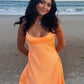Orange A-line Spaghetti Straps Short Cocktail Dress Homecoming Dress SH5922