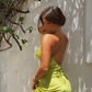 Cute Green Mermaid Spaghetti Strap Satin Prom Dress Open Back SH4564