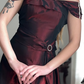 Vintage Dark Burgundy A Line Satin Prom Dress Evening Dress Date Dress SH5636