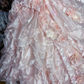 Vintage Princess Light Pink Ball Gown Floral Layered Organza Prom Dress Sweet 16 Dress SH5796