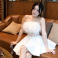 Cute White A Line Strapless Corset Feather Satin Short Homecoming Dress Cocktail Dress SH3303