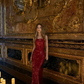 Sexy Red Shiny Sheath Strapless Sequin Long Prom Dress Wedding Guest Dress SH5410