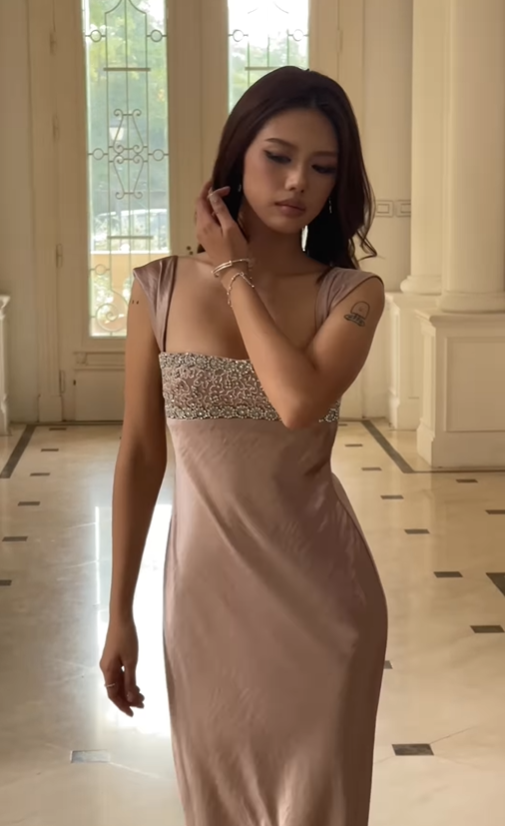 Elegant Blue A Line Straps Beaded Satin Long Prom Dress Date Dress SH5061