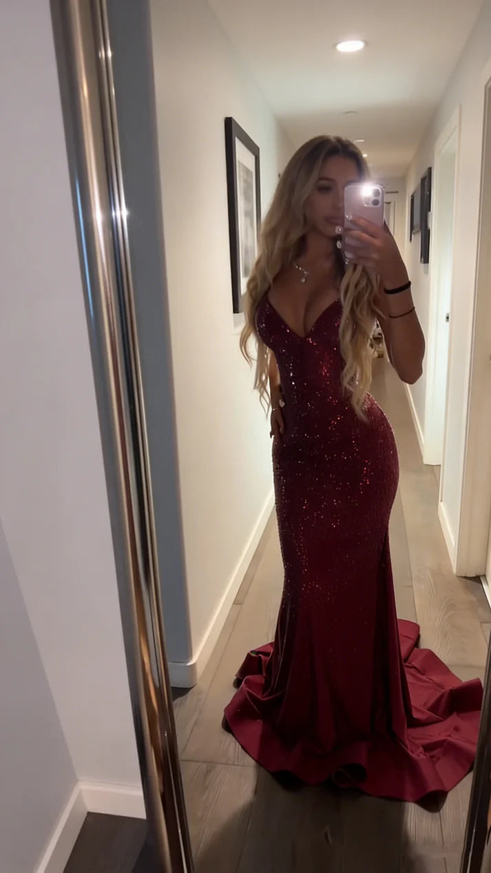 Sexy Prom Dresses Inspiration Mermaid Spaghetti Strap Champagne Semi Formal Party Dress For Teens High Schools SH6410
