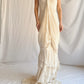 Vintage Apricot Draped Gown Featuring Strapless Neckline Dress with Scarf SH3628